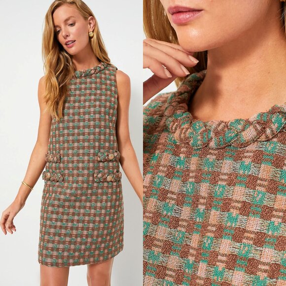 Tuckernuck Dresses & Skirts - Tuckernuck NEW Neapolitan Tweed Sleeveless Retro Mod Jackie Mini Dress Size XS
